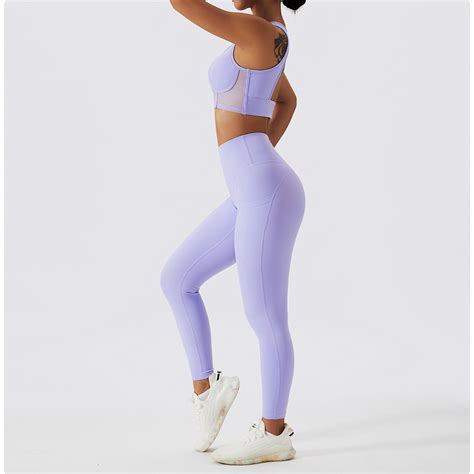2023 Custom Logo Nylon Spandex 2 Piece Yoga Bra Leggings New Wholesale Fitness Workout Active