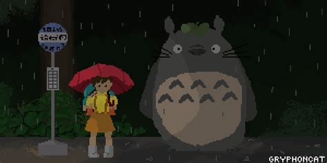 Pixilart My Neighbor Totoro Rain Scene By Gryphoncat
