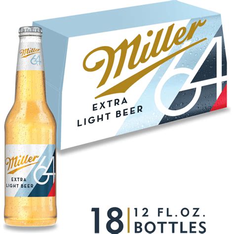 Miller 64 Extra Light Lager Beer 28 Abv 18 Pack 12 Oz Beer