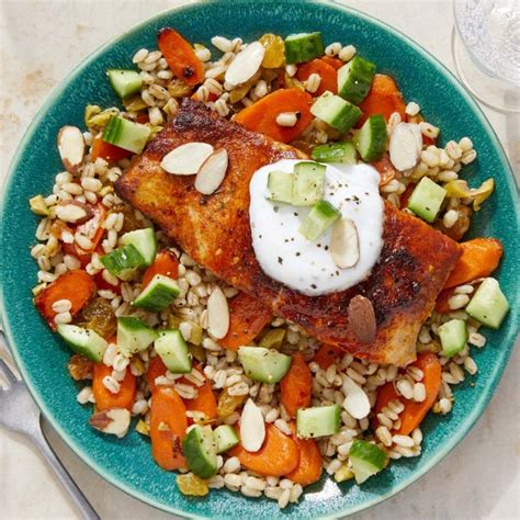 Celebrate easter with a menu that says spring featuring easy glazed salmon, the season's first tender asparagus, and a lemony cake. Recipe: Middle Eastern-Style Salmon & Barley with Dressed ...