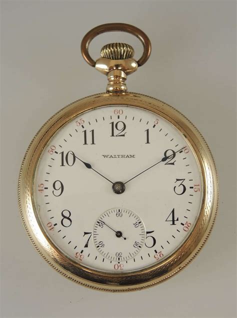 Fancy Cased Gold Plated Waltham Pocket Watch C1906 In Antique Pocket