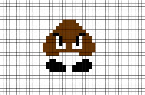 Download Hd 8 Bit Mario Pixel Art For Kids Super Mario Bros Goomba