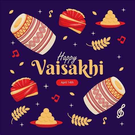 Happy Vaisakhi Banner Template Indian Festival Vector Stock 21193103