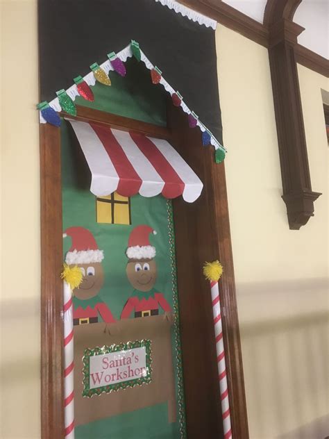 Santa's workshop Christmas door | Santas workshop, Christmas door, Holiday