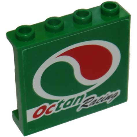 Lego Panel 1 X 4 X 3 With Octan Racing Logo Right Sticker With Side