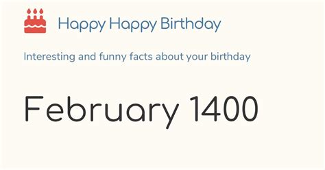 February 1400 Calendar Birthday And Zodiac