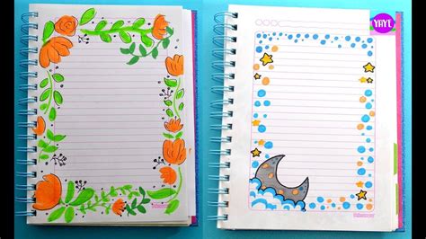 Margenes o bordes para decorar hojas de cuadernos o cartas. ️ IDEAS PARA MARCAR CUADERNOS FÁCILES 💚 Cómo dibujar ...
