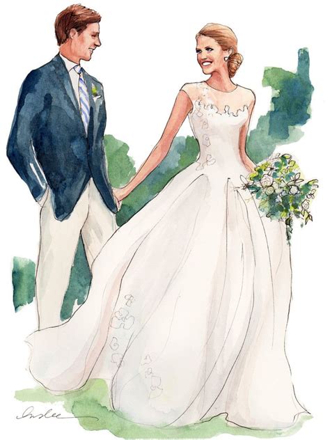 Bride Groom Inslee By Design Wedding Dress Sketches Wedding Illustration Fashion