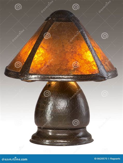 Arts And Crafts Mica Shade Table Lamp Editorial Image Image Of Brass