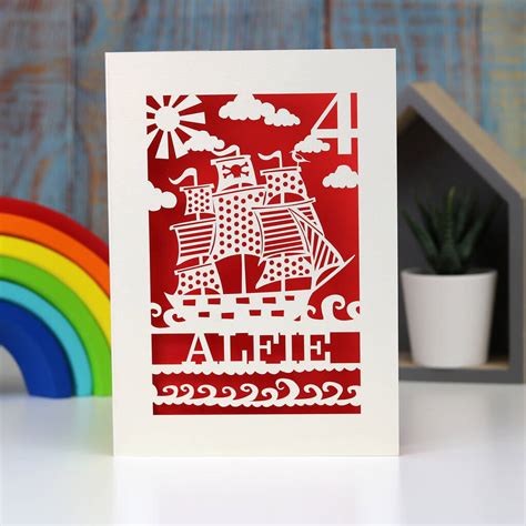 Personalised Papercut Pirate Birthday Card By Pogofandango