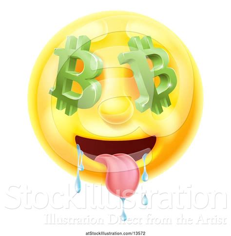 Vector Illustration Of Cartoon 3d Drooling Yellow Male Smiley Emoji