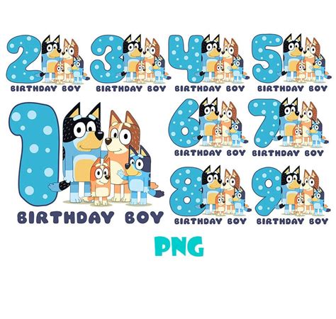 Printable Bluey Boy Birthday Iron On Transfer Png Png Boy Etsy