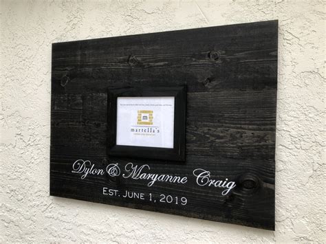 However i wish the engraving came on the frame already as i am not good with centering. Wood Framed Plank Wedding Guestbook 37" x 28" | Wood guest book, Wood guest book wedding ...
