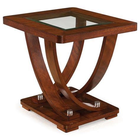 Magnussen Home Pavilion Contemporary End Table With Glass Top Howell