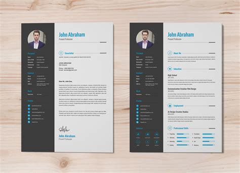 professional resume template cover design  indd