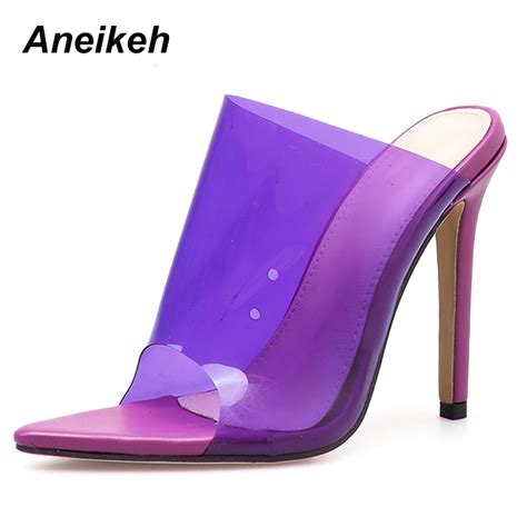 Pvc Jelly Sandals Open Toe High Heels Thin Slippers Shoes Heel Clear