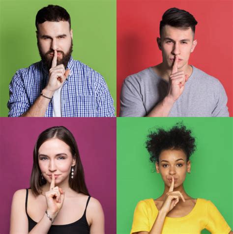 Royalty Free Group Of Multi Ethnic People Saying Shhh Pictures Images