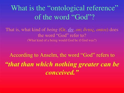 The Ontological Argument For The Existence Of God