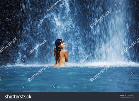 Naked Woman Washing Waterfall Stock Photo Shutterstock