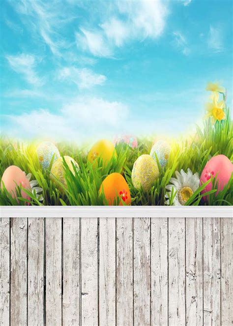 Grass Easter Photography Backdrops Eggs Spring Vinyl Photography For