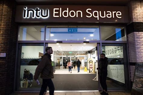Exterior Of Intu Eldon Square Shopping Centre Mall Showing Company Logo