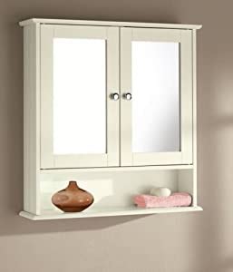 Think of humble bathroom cabinets as magic makers. New England Cream Wood Double Mirrored Bathroom Wall ...