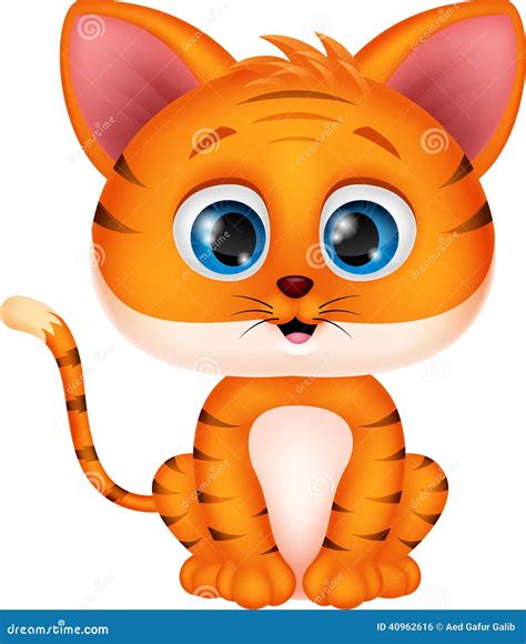 动画片逗人喜爱的老虎 向量例证 插画 包括有 森林 愚蠢 喜悦 设计 哺乳动物 玩具 婴孩 40962616