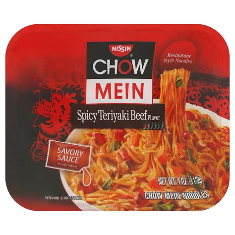 Nissin Chow Mein Spicy Teriyaki Beef Flavor Noodles Shop Pantry Meals