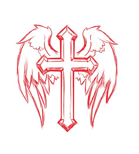 Do you want to draw wings to put on your characters? Cross Wings Tattoo · Free image on Pixabay