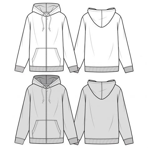 A hoodie with a hood is referred as a hoodie mockup designs free psd templates. Zip-up hoodie plantilla de dibujo plano de moda | Vector ...