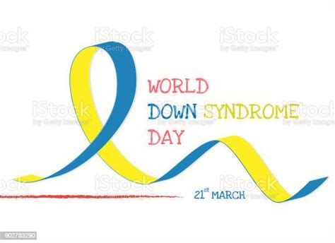 Hari Down Syndrome Sedunia Dengan Kesadaran Kuning Biru Pita Busur