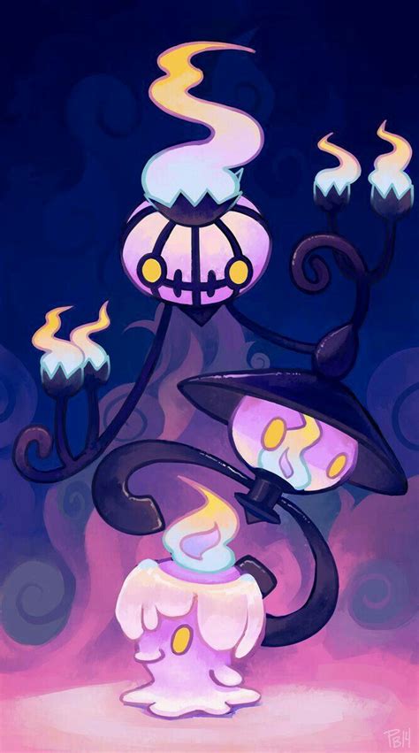 Litwick Lampent Chandelure Evolution Pokémon Ghost Pokemon