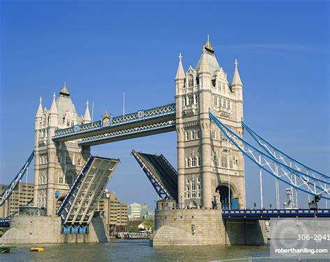 Tower Bridge Open London England Stock Photo