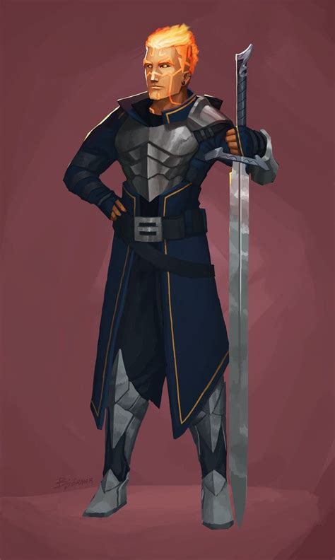 Male Fire Genasi Paladin Fighter Rpg Character Dnd Characters
