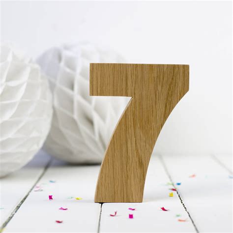 Wooden Number Set Oak By Letters Etc