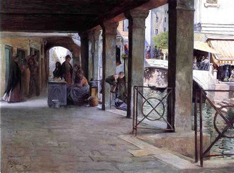 Artwork Replica Venetian Market Scene 1907 By Julius Leblanc Stewart