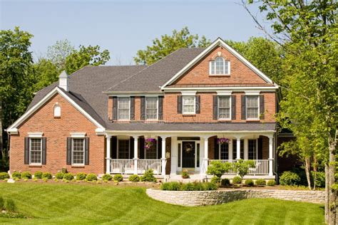 Model Luxury Home Exterior Front View Clouds Stock Image Image Of