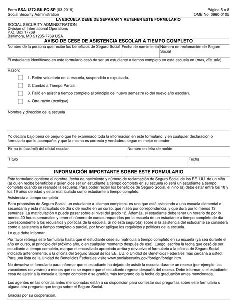 Formulario Ssa 1372 Bk Fc Sp Fill Out Sign Online And Download