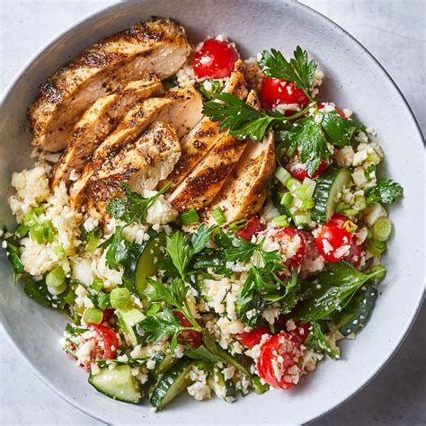 Spiced Grilled Chicken With Cauliflower Rice Tabbouleh Recipe