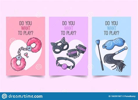 Cards With Sex Toys For Adults Vector Stock Vector Illustration Of