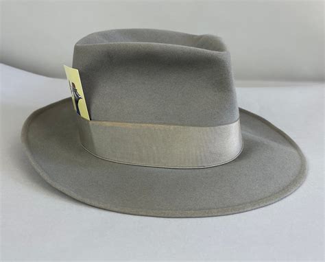 1940s Dapper Dan Fedora Vintage 40s Dove Grey Beaver Felt Stetson Hat