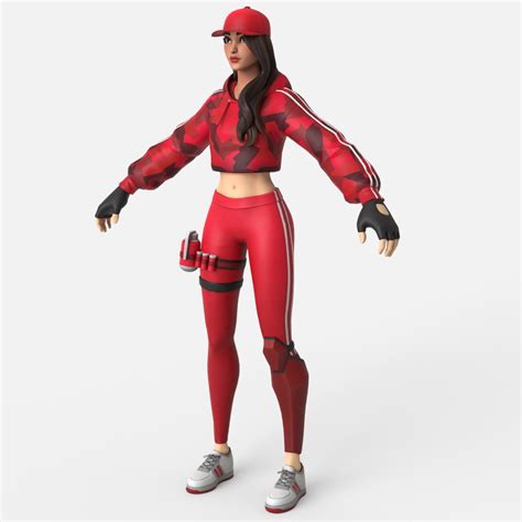 Ruby shadows is a shadow series outfit in fortnite: Ruby from Fortnite Free 3D Model