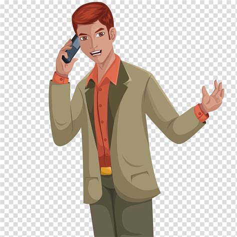 Young Man Calling With Smartphone Stock Vector Illustration Of Clip