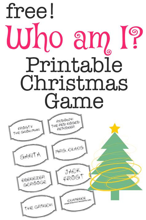 Printable Christmas Game Who Am I