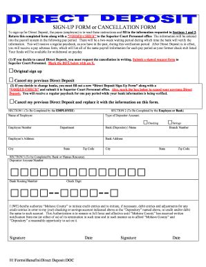 How to fill out a check for deposit. Fillable Online Direct Deposit Form - Mohave County Fax ...