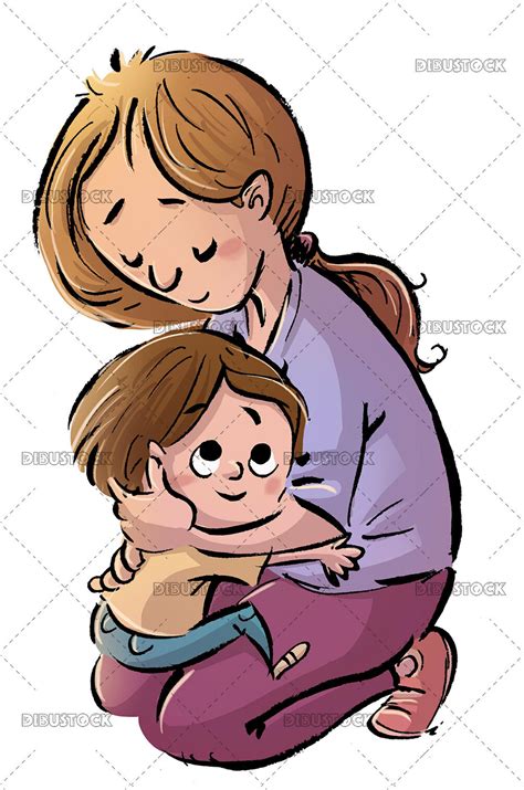 Mother Hugging Her Son