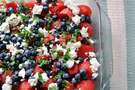 Blueberries Watermelon Feta And Mint Healthy Food Watermelon Salad