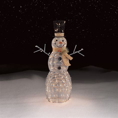 Roebuck And Co Silver Snowman Outdoor Christmas Decor