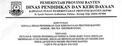 Dinas pendidikan provinsi jawa barat. JUKNIS PPDB SMAN SMKN PROVINSI BANTEN TAHUN PELAJARAN 2021 ...