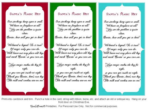 Free Printable Santas Magic Key Poem And Free Printable Your